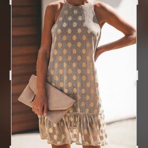 Sparkle gold polka dot dress